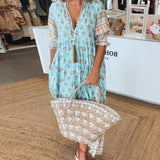 MANA | ROBE MIDI FLORALE CHIC À COL EN V