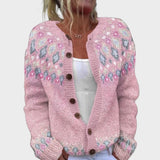 Martina - Autumn Rose Jacquard Cardigan