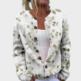 Sara - Cardigan Floral d'Automne" could be rephrased as "Sara - Autumn Floral Cardigan.