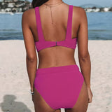 Claire - Maillot de bain uni à taille haute