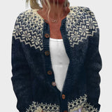 Ludovica - Autumn Blue Jacquard Cardigan
