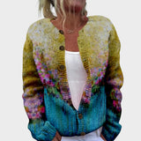 Elisa - Cardigan Floral en Dégradé Automnal