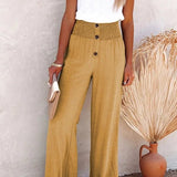 Riana - Pantalon Taille Haute Détendu