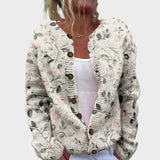 Silvia - Cardigan à Fleurs d'Automne