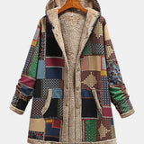 Lucienne | Sweat à capuche patchwork confortable en teintes terreuses