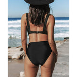 Claire - Maillot de bain uni à taille haute