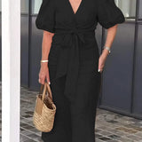LYNORA | ROBE MIDI ÉLÉGANTE À ENCOLURE EN V