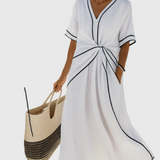 Helena | Robe Maxi Côte Drapée