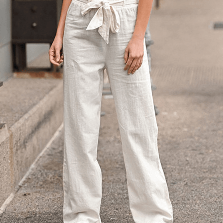 Joleen - Pantalon Détente Femme Avec Cordon Et Taille Élastique