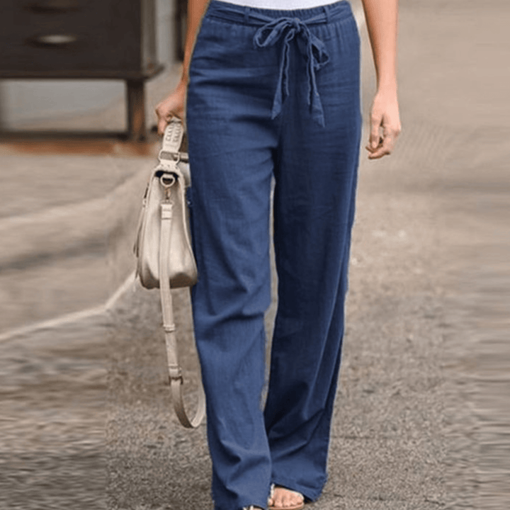Joleen - Pantalon Détente Femme Avec Cordon Et Taille Élastique