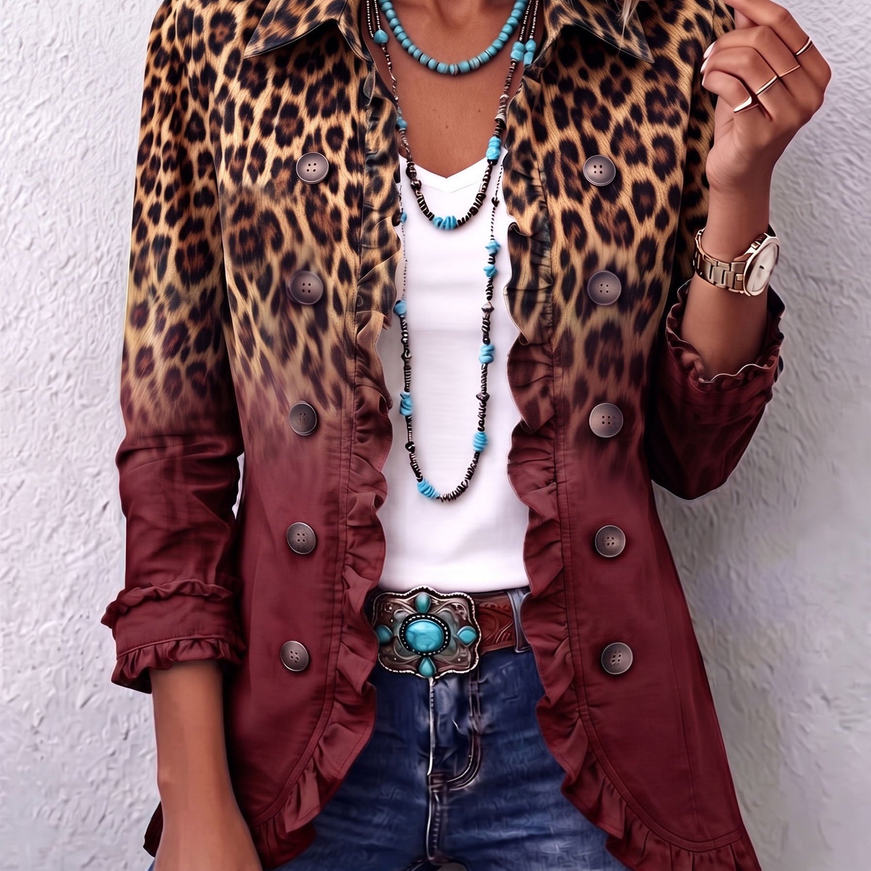 Dominique | Blazer Ombre Léopard