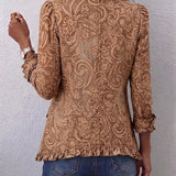 Suzanne | Veste Plissée Imprimé Floral Bohémien Vintage