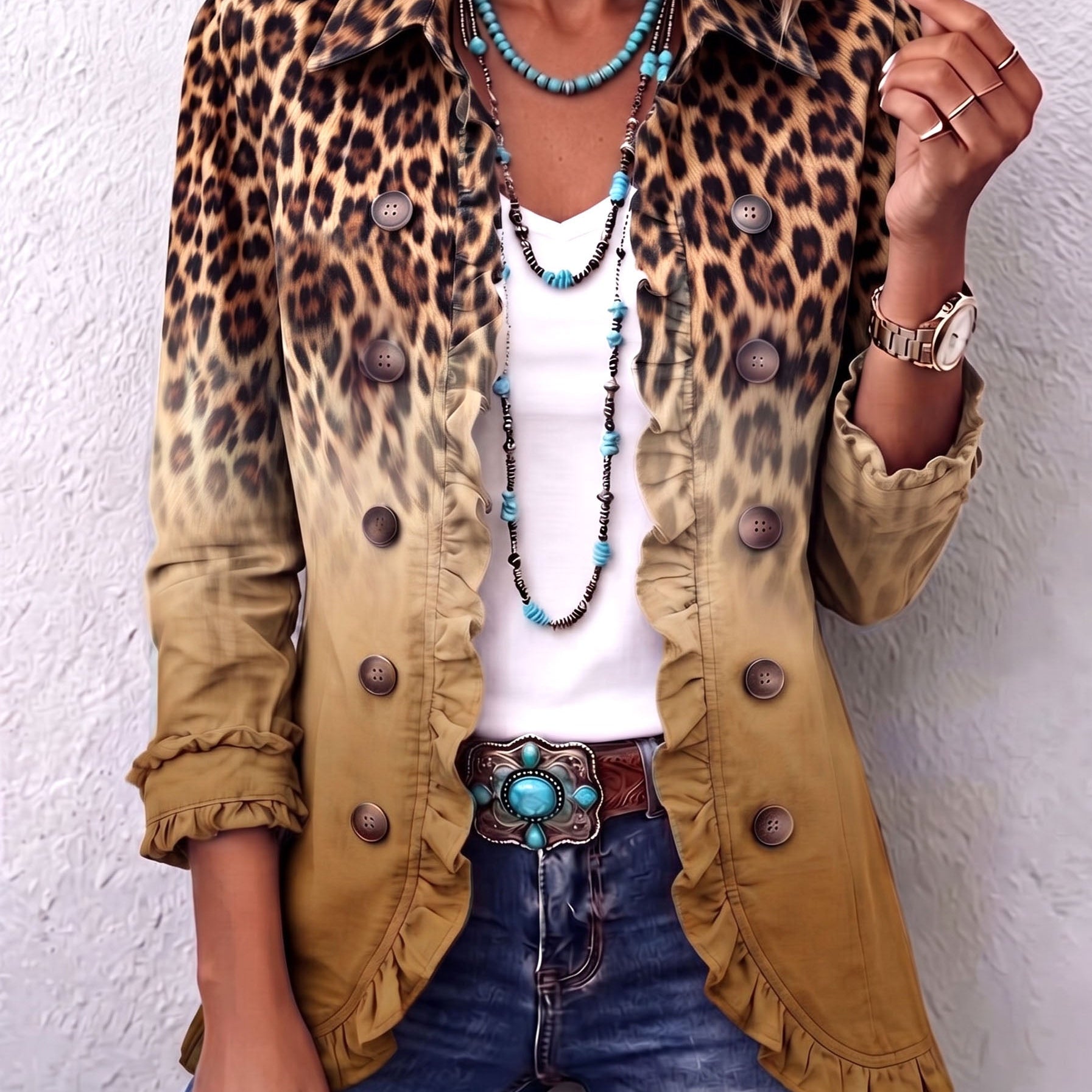 Dominique | Blazer Ombre Léopard